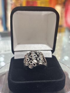 Stainless steel 316L silver layered Spidy Webs Skull Statement Ring comfortable to wear. Perfect for any gift and special occasion like halloween. We are the small family owned business Serving the community and the surrounding areas for over 25 years. We support local businesses and appreciate the great and continued support from the community formover decades. Silver Skull Ring Nickel-free For Halloween, Halloween Silver Skull Ring Nickel Free, Collectible Silver Skull Ring In Stainless Steel, Collectible Silver Stainless Steel Skull Ring, Serving The Community, Redondo Beach, Support Local, Small Family, The Community