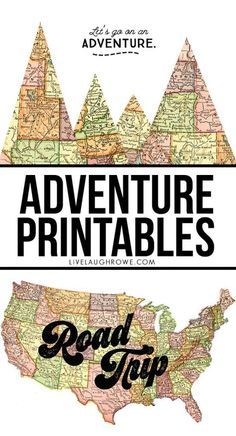 the road trip map for adventure printables