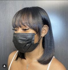 Relaxed Hair With Bangs, Silk Press Bob, Natural Hair Bangs, Silk Press Hair, Pressed Natural Hair, Silk Press Natural Hair, Natural Straight Hair, Twisted Hair, Short Hair Black