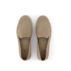 An easy-on, elevated espadrille. The Carolina is made of soft taupe suede with rope-wrapped detailing, cushy CloudBound™ insoles and a platform sole for the perfect amount of lift. A must-have for coffee runs, errands or anywhere the day takes you. Suede uppers. TOMS leather products support responsible manufacturing via the Leather Working Group. Removable Custom CloudBound™ foam insoles for all-day comfort and support. Rope and synthetic midsole wraps. Outsole height is approximately 1 1/4". M Slip-on Suede Espadrilles With Stitched Sole, Suede Slip-on Espadrilles With Stitched Sole, Beige Suede Espadrilles With Textured Sole, Suede Espadrilles With Textured Sole, Suede Slip-on Espadrilles With Textured Sole, Beige Suede Espadrilles With Rubber Sole, Casual Beige Suede Espadrilles, Beige Slip-on Espadrilles For Everyday, Suede Slip-ons With Woven Sole For Spring