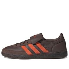 adidas Handball Spezial 'Brown Collegiate Orange' HP6694 (SNKR/Skate/Light/Low Top/Non-Slip/Wear-resistant) Brown Leather Adidas Sneakers, Brown Adidas Sneakers With Logo, Adidas Brown, Adidas Handball Spezial, Adidas Handball, Adidas Spezial, Sneakers Adidas, New Balance 574, Brown Orange