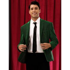 Shiny blazers are perfect for formal celebrations such as weddings, galas, fashion events or dinner events, adding an element of luxury to your outfit. Pair the blazers with dress pants and a button-down shirt for an elegant yet fashion look. Also a good gift for your father, friends, and husband. Green Velvet Blazer Outfit For Men, Men’s Christmas Party Attire, Green Velour Suit Men, Green Velvet Dinner Jacket Men, Green Single-breasted Tuxedo Blazer, Blazer With Dress, Green Pants Outfit, Cocktail Party Outfit, Floral Print Blazer