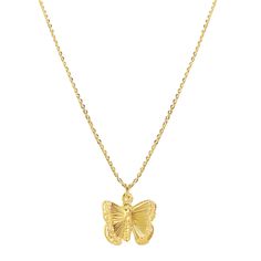 Necklace with sweet butterfly charm. Everyone's favorite!! Gold plated. Lead and nickel free hypoallergenic and tarnish resistant. $28 By The Crwons Butterfly Charms Necklace For Gift, Gold Plated Butterfly Charm Pendant Necklace, Gold Plated Butterfly Necklace For Gift, Dainty Butterfly Necklace As A Gift, Gold Butterfly Charm Necklace For Everyday, Nickel Free Gold Butterfly Necklace, Adjustable Nickel Free Butterfly Necklace, Adjustable Nickel-free Butterfly Necklace, Gold Nickel-free Butterfly Necklace