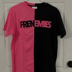 This Is From The One And Only Official Merchandise Drop For The Frenemies Podcast With Teddy Fresh Back In 2021. Size: Xs Fit: Boxy - Fits More Line A Boxy Small, Or An Average Medium. Pink And. Lack Colorblocking 100% Cotton New Without Tags. This Item Just Sat In My Closet. I Never Wore It. Frenemies Podcast, Color Block Tshirt, Teddy Fresh, Fresh Tops, The One And Only, One And Only, Pink Black, Cotton Material, Color Blocking