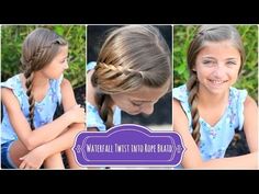 Video for a super easy, quick summer hairstyles.  Style wet or dry!  #hairstyles #hairstyle #waterfalltwist #waterfall #cutegirlshairstyles #cutehairstyles #twist #ropetwist #summer Summertime Hairstyles, Different Braid Hairstyles, Braided Summer Hairstyles, Waterfall Twist, Easy Toddler Hairstyles, Easy Hairstyles For Kids, 5 Minute Hairstyles, Different Braids, French Braid Hairstyles