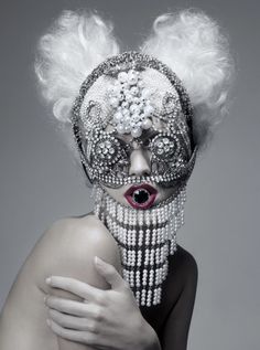 Otherworldly beautiful monster1 Beautiful Monster, Avant Garde Fashion, Dark Beauty, White Hair, Lady Gaga, Headdress, Editorial Fashion, Headpiece