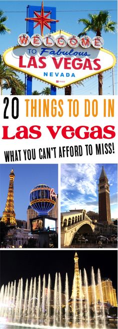 las vegas with the words 20 things to do in las vegas