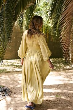 Dixie Maxi | Free People Free-spirited Spring Beach Maxi Dress, Billowy V-neck Maxi Dress With Gathered Sleeves, Beach Bliss Maxi Dress Free People, Bohemian Maxi Dress With V-neck And Ruched Details, Breezy Rayon V-neck Maxi Dress, Exaggerated Sleeves, Embroidered Lace, Small Bust, Boho Clothing