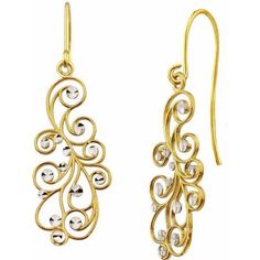 These handcrafted 10kt gold diamond-cut multi-swirl design drop earrings will complement every jewelry collection. This delicate swirl design motif is the perfect item to symbolize one's love and caring for others. The diamond cuts will add extra sparkle to every outfit, day or night. They will be the perfect heirloom gift for every occasion. Size: One Size. Color: Metal Type. Gender: female. Age Group: adult. Caring For Others, Heirloom Gifts, Wire Jewelry Designs, Swirl Design, Fine Earrings, Copper Earrings, Wire Jewelry, Precious Metals, Jewelry Inspiration