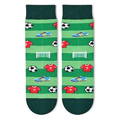 Size & PackingFits for 10-12 years old big kids. Each exclusive gift box contains one pair of funny socks.Crazy Socks For Boys/GirlsOur fun kids socks feature soccer patterns. Additionally, a hidden message at the bottom of these kids soccer socks reads, "I'D RATHER BE PLAYING SOCCER".Gifts For Soccer Players Boys/GirlsOur silly socks for boys/girls are perfect soccer gifts for boys and girls who love soccer. They also make ideal gifts for sports fans.Kids GiftsThese funny socks for boys/girls a Fun Socks For Kids, Medical Socks, Soccer Goals, Dental Assistant Gifts, Silly Socks, Playing Soccer, Baseball Socks, Bike Gift, Green Socks