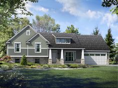 this is an artist's rendering of these craftsman - style home plans