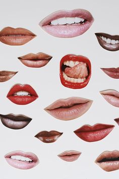 many different types of lips are shown together