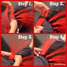 step by step instructions on how to tie tulle