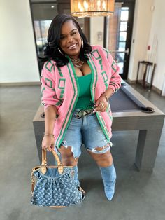 Cardigan Outfit Summer, Summer Denim Outfits, Pink Kelly, Spring Ootd, Plus Size Baddie Outfits, Cute Outfits With Jeans, Smart Casual Wear, Plus Size Fall Outfit, Plus Size Summer Outfits