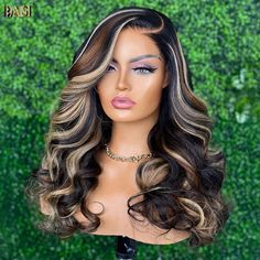 BAISI Highlight 1b#4#613# Perruque de couleur – BAISI HAIR Hair Colorful, Unice Hair, Frontal Wig Hairstyles, Creative Hair Color, Oufits Casual, Dope Hairstyles, Hair Laid, Front Lace Wigs Human Hair, Care Hair