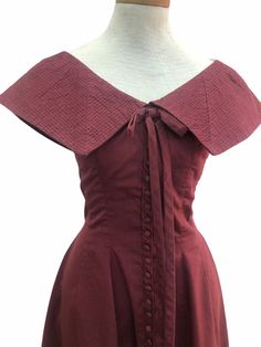 "Vintage 1950s Gigi Young maroon/red fitted party dress with zip closure up the back MEASUREMENTS: Chest: 34\" Waist: 24\" Length: 43\" All measurements taken with garment laid flat. Modern Size Estimate: XS/S CONDITION: Excellent Vintage Condition- one spot near armpit All items at Time Warp are vintage, so there is some wear. They may not be 100% free of minor defects, as they have already been loved. We list items by condition and note any flaws. Find us on Instagram: @timewarpbr INV 2783" Vintage Burgundy Dress For Evening, Vintage Burgundy Evening Dress, Burgundy Vintage Evening Dress, Vintage Burgundy Party Dress, Fitted Party Dress, Time Warp, Red Fits, Maroon Red, Long Sleeve Maxi