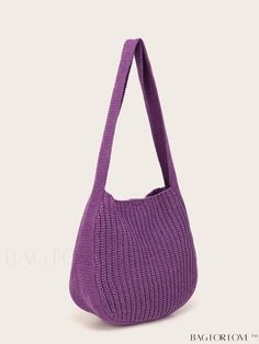 BagForLove - Stylish Crochet Bag - Perfect for Your Vacation Getaway Casual Crochet Bucket Shoulder Bag, Casual Crochet Pouch Shoulder Bag, Casual Crochet Crossbody Bag For Shopping, Purple Crochet Tote Shoulder Bag, Casual Crochet Handheld Bag, Casual Knitted Pouch Bag, Casual Crochet Hobo Shoulder Bag, Casual Crochet Handheld Shoulder Bag, Knitted Travel Shoulder Bag