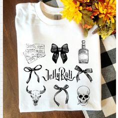 Cute Design ! Custom Made And Will Ship Within A Few Days! On Gildan Unisex Short Sleeve Check Out My Page For More Designs Auntie Shirts, Country Rock, Chicken Scratch, Jelly Roll, Cute Design, Western Shirts, Unisex Shorts, Cute Designs, Jelly