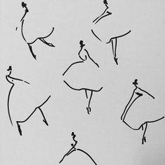 an artistic drawing of a woman doing different things with her legs spread out in the air