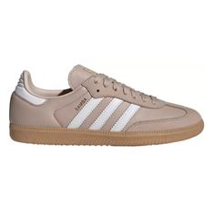 Color: Tan/White Shoe Width: Medium/B Brand : Adidas Country Of Origin : Imported Cream Sneakers With Rubber Sole, Sporty Sneakers With Gum Sole And Closed Toe, Sporty Closed Toe Sneakers With Gum Sole, Sporty Beige Closed Toe Sneakers, Adidas Country, Adidas Samba Og, White Shoe, Adidas New, Adidas Samba