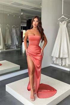 Prom Dress With Split, Stylish Gown, Dress With Split, Prom Dresses Long Mermaid, Mermaid Prom Dress, Dress With Pleats, Looks Party, فستان سهرة, Mermaid Evening Dresses