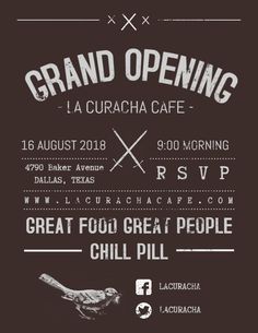 an advertisement for a restaurant called grand opening