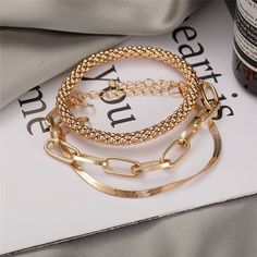 FREE SHIPPING ON ALL ORDERS OVER $50 | 100% SATISFACTION GUARANTEED Click "ADD TO CART" To Get Yours Now | Up To 60% OFF ✨ Made for the modern woman, this set of 3 stackable fashion bangles from Arimonz is crafted with solid materials & features a thick chain link design. A convenient hinged design allows for easy on & off while the brushed finish provides an understated look that will complement any style. Features: 📌 Trendy and Fashionable 📌 Made of Zinc Alloy 📌 Comes with Thick Material 📌 Trendy Gold Alloy Chain Bracelet, Trendy Gold Alloy Bracelets, Bohemian Gold Alloy Bracelets, Gold Bohemian Chain Bracelets, Trendy Metal Beaded Bracelets, Trendy Gold Metal Beaded Bracelets, Trendy Party Beaded Bracelets With Adjustable Chain, Trendy Beaded Chain Bracelet, Trendy Gold Beaded Bracelets