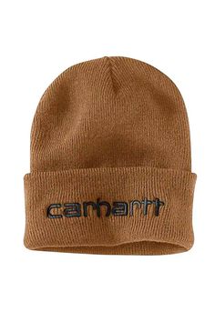 Be sure you are fall ready with one of our Carhartt Knit Cuff Logo Beanie in Brown. Features of this beanie include: basic brown color, knit construction, cuffed hem with embroidered logo. A beanie is always a perfect accessory to complete your outfit! Features: Carhartt Beanie Style: 104068-211 Color: Brown 100% Acrylic Unisex hats, beanies Ribbed knit fabric Cuffed hem with Carhartt branded embroidered logo One size fit most Imported Hand wash cold Bonnet Carhartt, Carhartt Hat, Carhartt Beanie, Mens Hats Fashion, Carhartt Jeans, Men Carhartt, Beanie Style, Cuffed Beanie, Fabric Cuff