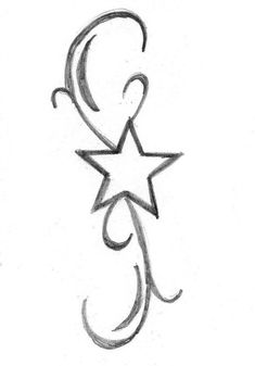 a star and crescent tattoo design on a white background