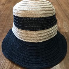 100 Straw Casual Beige Cloche Straw Hat, Aqua Color, Black Tan, Straw Hat, Black And Tan, Panama Hat, Straw, In Italy, Women Accessories