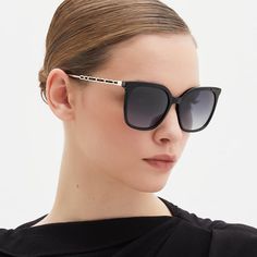 Nova Women's Sunglasses in Black Acetate | Aspinal of London Elegant Wayfarer Shield Sunglasses With Uv Protection, Elegant Glass Aviator Sunglasses With Tinted Lenses, Elegant Square Frame Aviator Sunglasses With Uv Protection, Elegant Glass Aviator Sunglasses With Polarized Lenses, Elegant Glass Aviator Sunglasses With Uv Protection, Elegant Aviator Sunglasses With Uv Protection, Modern Square Sunglasses With Gradient Lenses, Elegant Glass Aviator Sunglasses, Modern Glass Sunglasses For Evening