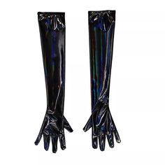 1 Pair Faux Leather Long Gloves Laser Holographic Shiny Party Club Cosplay Punk | eBay Punk Black Costume Accessories For Winter, Punk Style Black Costume Accessories For Winter, Black Cyberpunk Costume Accessories For Party, Cyberpunk Black Costume Accessories For Party, Long Gloves, Mitten Gloves, Dance Costumes, Women's Accessories, Gloves