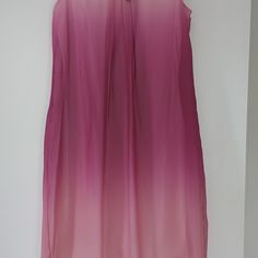 Chiffon Pink Ombre Dress Pink Chiffon Knee-length Mini Dress, Sheer Sleeveless Flowy Chiffon Dress, Pink Elegant Chiffon Dress For Casual Events, Elegant Pink Chiffon Dress Down, Elegant Pink Chiffon Dress Down Dress, Elegant Pink Chiffon Dress For Casual Occasions, Chic Pink A-line Chiffon Dress, Pink Sleeveless Sheer Midi Dress, Sleeveless Sheer Pink Midi Dress