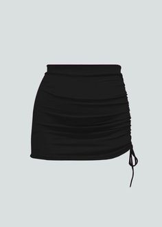 This stylish azure mini skirt combines bold design with a sleek silhouette, making it a standout piece in any wardrobe. Featuring a chic ruched detail along one side, this skirt offers a flattering, body-hugging fit that accentuates your curves. The adjustable drawstring allows you to customize the length, adding versatility and a touch of playful charm. Crafted from a soft, stretchy fabric, it provides comfort without compromising on style. Perfect for a night out or a casual day with friends, this ruched mini skirt adds a modern, vibrant touch to your ensemble. Pair it with a simple top and heels for a polished look or dress it down with a relaxed tee and sneakers for effortless cool. Drawstring Mini Skirt For Night Out, Mini Skirt With Drawstring For Night Out, Solid Color Gathered Mini Skirt, Mini Bottoms With Drawstring For Night Out, Mini Length Bottoms With Drawstring For Night Out, Drawstring Mini Bottoms For Night Out, Black Mini Skirt With Drawstring, Night Out Mini Bottoms With Drawstring, Chic Stretch Mini Skirt With Ruched Sides