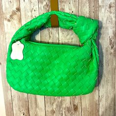 Brand New With Tag. Super Cute. Buttery Soft Bag Trendy Green Hobo Bag With Braided Handles, Chic Green Hobo Bag For Spring, Green Hobo Bag For Spring Errands, Jute Handbags, Patchwork Clutch, Calvin Klein Jeans Women, Black Clutch Bags, Studded Clutch, Clutch Purse Evening