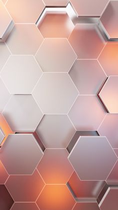 an abstract hexagonal background with orange lights