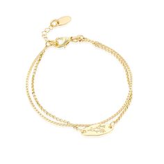 Materials: 14K Gold Plated BrassSilver Plated BrassHypoallergenic and Nickel FreeDimensions:Length: 16.5cm / 6.5"This item comes with a one-year warranty.Greeting/gift cards or receipts for gift exchange available with purchase Elegant Gold Name Bracelet With Hallmark, Dainty Engraved Gold Chain Bracelet, Gold Bracelets With Delicate Chain For Anniversary, Gold Delicate Chain Bracelet For Anniversary, Everyday Gold Hallmarked Jewelry, Delicate Gold Chain Bracelet For Anniversary, Bar Bracelet, Bar Bracelets, Gift Exchange