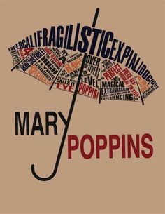 an umbrella with the words mary poppin's written in different languages on it