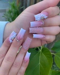 Cute Bridal Nails, 3d Gel Nail Art Flowers, 3d Acrylic Nail Art Flowers, Acrylic Nail Designs 3d, Bridal Nails Ideas, Bridal Acrylic Nails, Acrylic Flowers Nails, Nail Ideas With Designs, 3 D Nails Designs