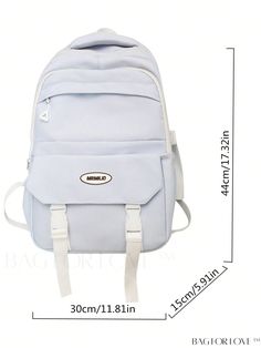 BagForLove - Letter Patch Decor Medium Classic Backpack - Professional and Stylish Product Description Color Baby Blue Composition 100% Polyamide Bag Size Medium Pattern Type Plain Material Polyamide Type Classic Backpack Size Chart INCH CM Handle Height Strap Length Bag Height Bag Width Bag Length 3.1 inch 31.5 inch 17.3 inch 5.9 inch 11.8 inch Handle Height Strap Length Bag Height Bag Width Bag Length 8 cm 80 cm 44 cm 15 cm 30 cm Details Pictures Similar Products h2 { text-align: center; } /* Blue Backpack Diaper Bag For Everyday Use, Casual Backpack Diaper Bag For Daily Use, Light Blue Large Capacity Backpack, Light Blue Casual Backpack For Back To School, Casual Large Capacity Diaper Backpack, Casual Light Blue Backpack For Back To School, Large Capacity Light Blue Backpack, Casual Light Blue Backpack For Everyday Use, Light Blue Shoulder Bag For School