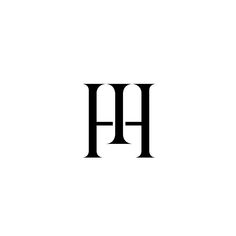 the letter h is made up of two letters in black and white, with one smaller letter