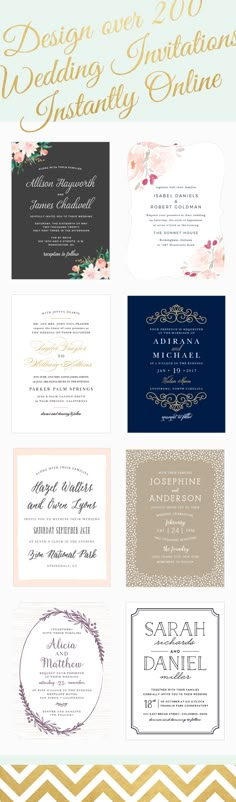 wedding stationery with the words design over 20