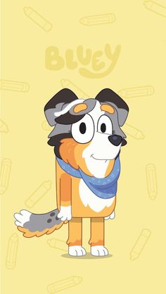 a cartoon dog with glasses and a scarf