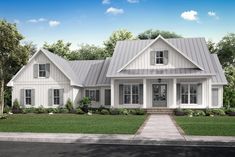 this is an artist's rendering of the farmhouse style house plans for your home