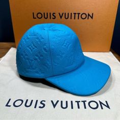 Louis Vuitton Casquette 1.1 Cap Size 58 Leather Blue Monogram. Nwot. Comes With Box And Dust Bag. Lv Beanie Uk Drip, Men's Cap, Fur Hats, Album Art Design, Louis Vuitton Accessories, Leather Cap, Louis Vuitton Men, Knit Beanie Hat, Vintage Louis Vuitton