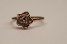 Rose Ring | Etsy Formal Rose Gold Rings With Rose Design, Gold Diamond Jewelry With Rose Design, Rose Gold Diamond Ring With Rose Design, 14k Gold Anniversary Rings With Rose Design, Formal Rose Gold Stackable Ring With Diamond, Gold 14k Rose Gold Diamond Ring With Single Diamond, Formal Rose Gold Flower Ring With Brilliant Cut, Single Diamond 14k Rose Gold Ring - Gold Color, Formal 14k Gold Rings With Rose Design