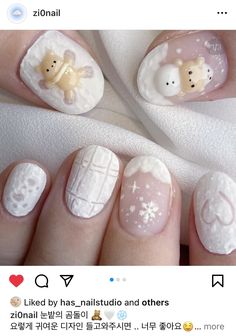 Nail Xmas, Nail Noel, Xmas Nail Designs, Xmas Nail, Korean Nail, Korean Nail Art, Cute Simple Nails, Korean Nails, Polish Ideas