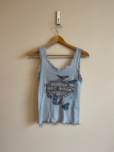 Harley Davidson cropped tank top  Super RARE as it is from 1980s slightly cropped in design  Iconic wear and distressing from years of wear  Size small fit model is 5'5 Harley Davidson Crop Top, Top Tank, Lace Crop Tops, Lace Tank Top, Fancy Dresses, Cropped Tank Top, Crop Tank, Womens Clothing Tops, Harley Davidson