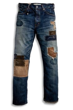 Mens Patched Denim Jeans, Denim Jeans Fashion