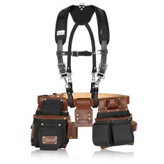 This Package has 2 Items: 1: Nylon & Leather Tool Belt 2: Leather Work Suspender  This Belt Tool Pouch is Double layered Nylon with exclusive Top Grain leather Tool Belt. Total 22 Pockets of this Extremely Abrasion Resistant durable Nylon Tool Belt. This Construction Belt is light weighted and has Foam padded belt which is adjustable to fit waist sizes from 30 to 47 inches. Belt thickness is 4 mm-4.50 mm.  Total 22 pockets and tool holders are in this tool belt. 1 Belt, 1 Hammer holder & small s Carpenter Belt, Hammer Holder, Electrician Tool Bag, Leather Tool Belt, Tool Holders, Work Belt, Tooled Leather Bag, Tool Bags, Tool Pouch